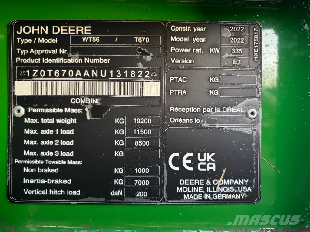 John Deere T670I 4WD Biçerdöverler