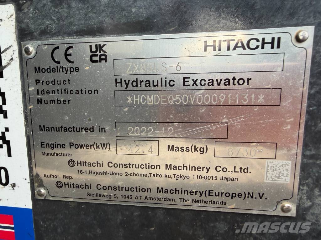 Hitachi ZX 85 US-6 Mini excavators 7t - 12t