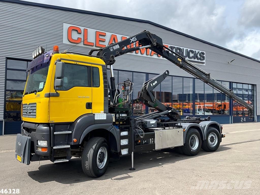 MAN TGA 28.350 6x4 Hiab 12 Tonmeter laadkraan Hook lift trucks