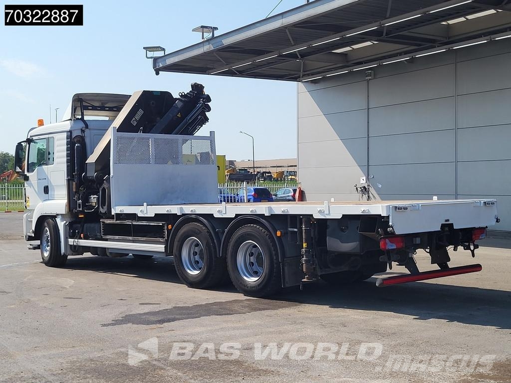 MAN TGS 26.440 6X4 HIAB 477 EP-5 HIDUO Crane Retarder Platte bakwagens