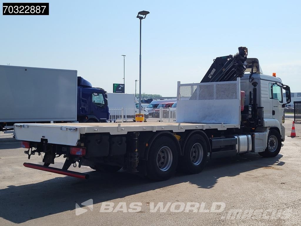 MAN TGS 26.440 6X4 HIAB 477 EP-5 HIDUO Crane Retarder Platte bakwagens