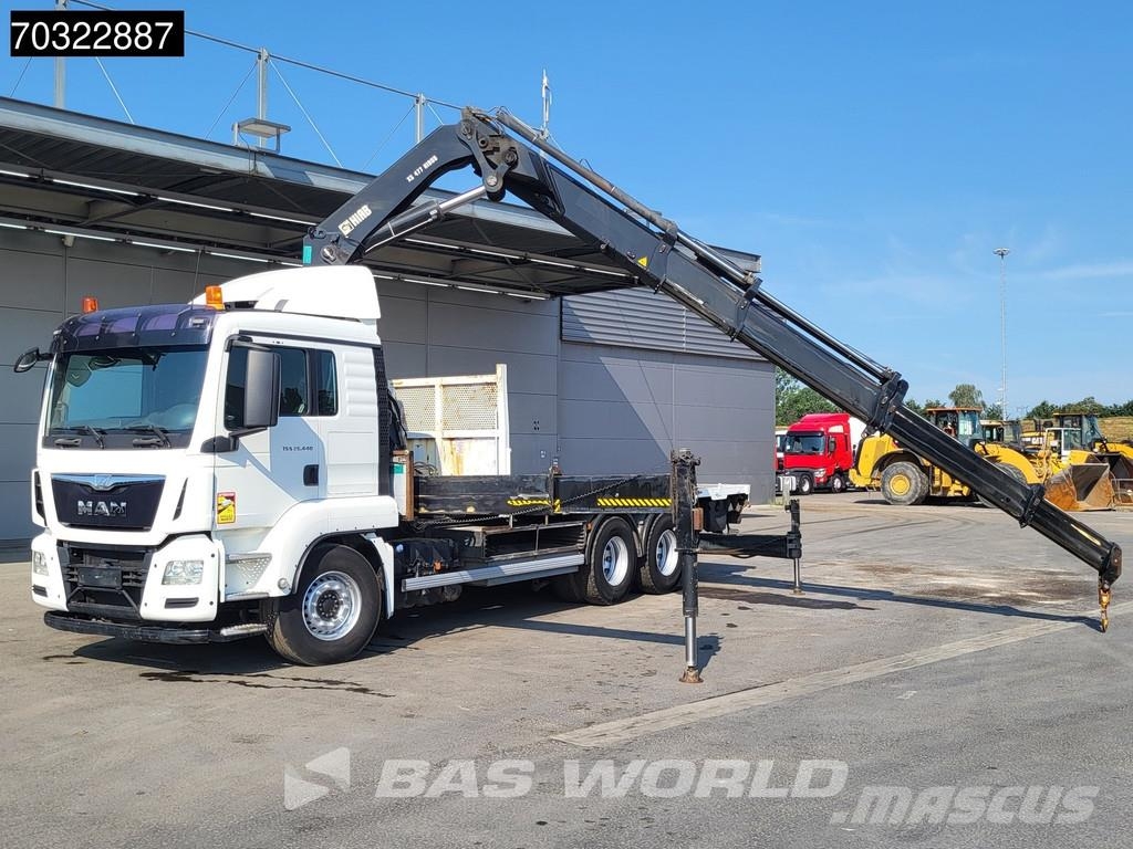 MAN TGS 26.440 6X4 HIAB 477 EP-5 HIDUO Crane Retarder Platte bakwagens