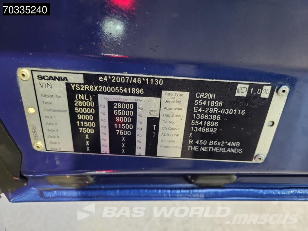 Scania R450 R 6X2 NL-truck APK 25tons VDL Containersystem Hook lift trucks