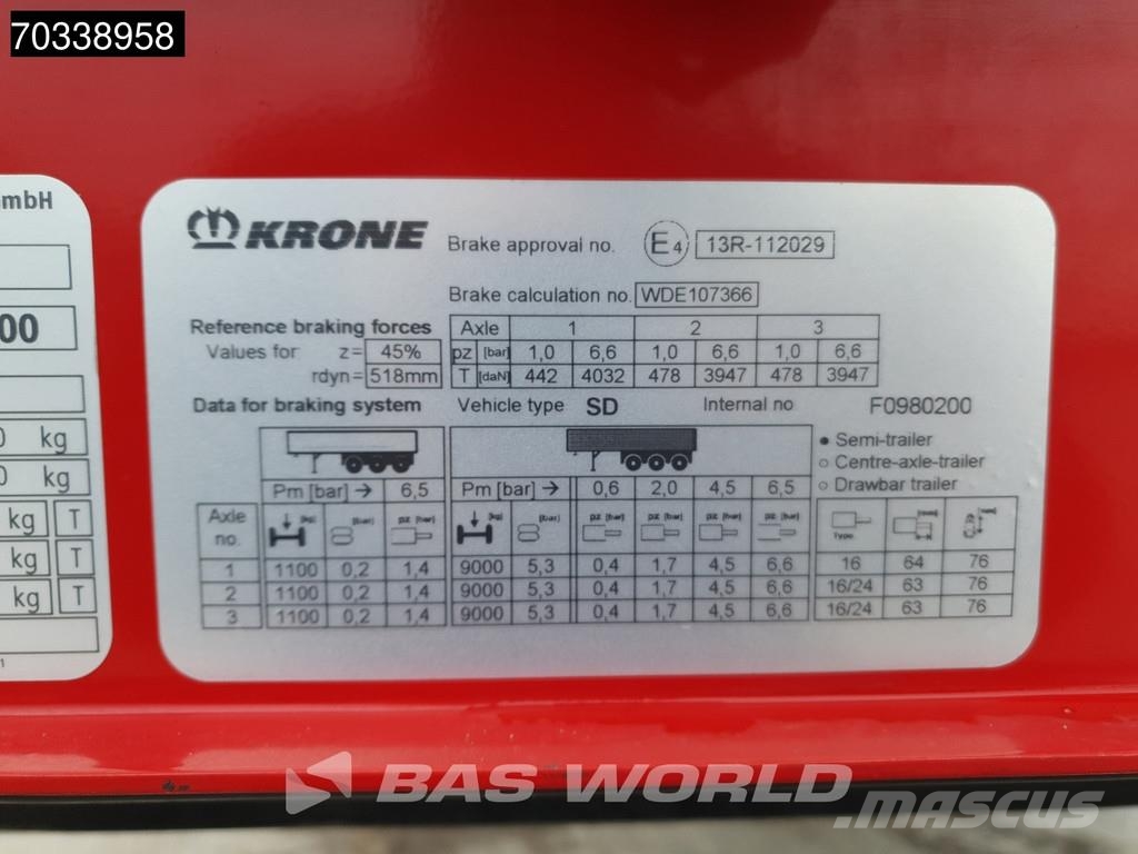 Krone SD Lift Axle MOT 03/27 Tentpoolhaagised