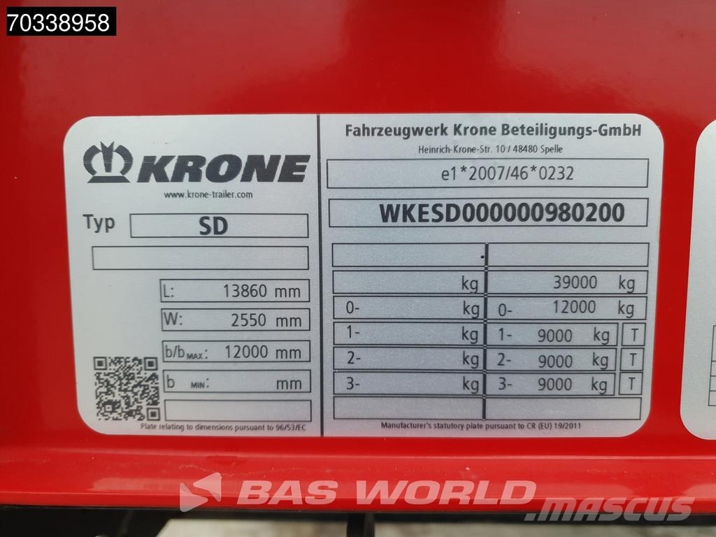 Krone SD Lift Axle MOT 03/27 Tentpoolhaagised
