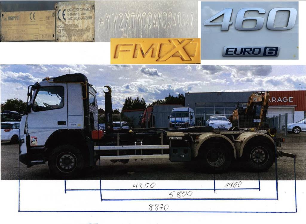 Volvo FMX 460 Euro6/Marrel AL20S55 1er Main endommagé Camion ampliroll