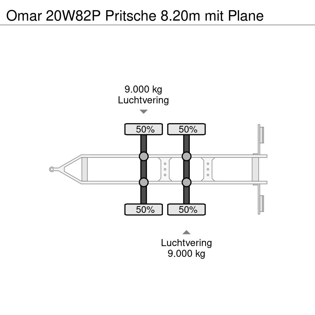 OMAR 20W82P Pritsche 8.20m mit Plane Plataforma plana/laterales abatibles