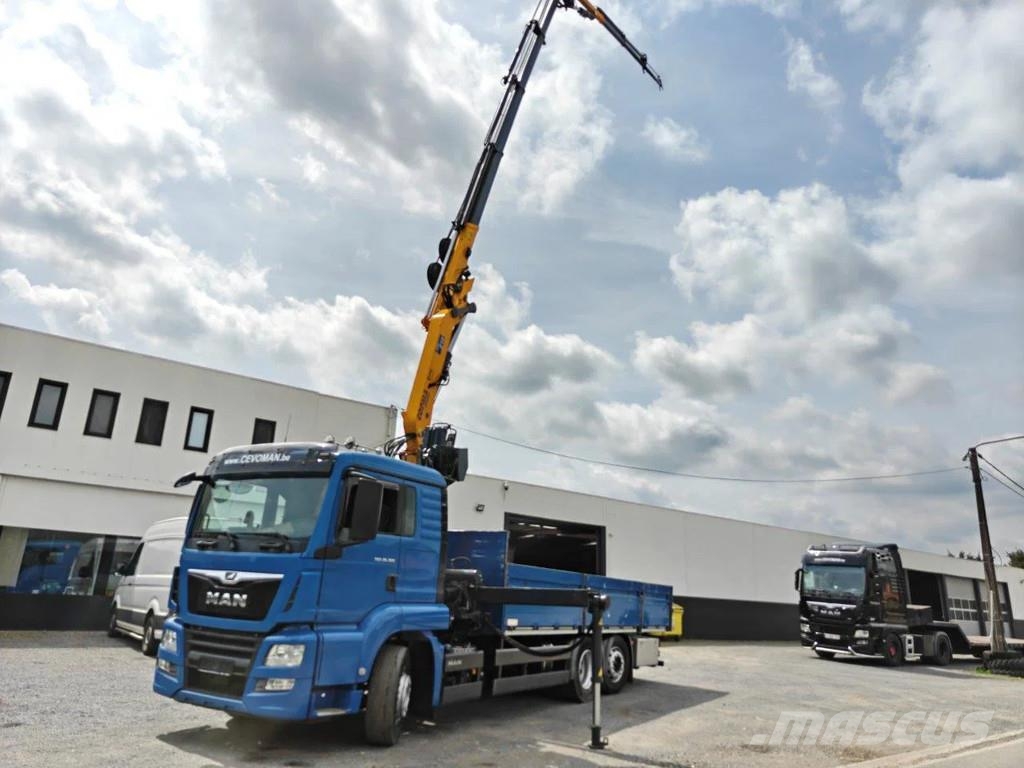 MAN TGS 26.360 Laadkraan Copma 210 + JIB 平板式/側卸式卡車