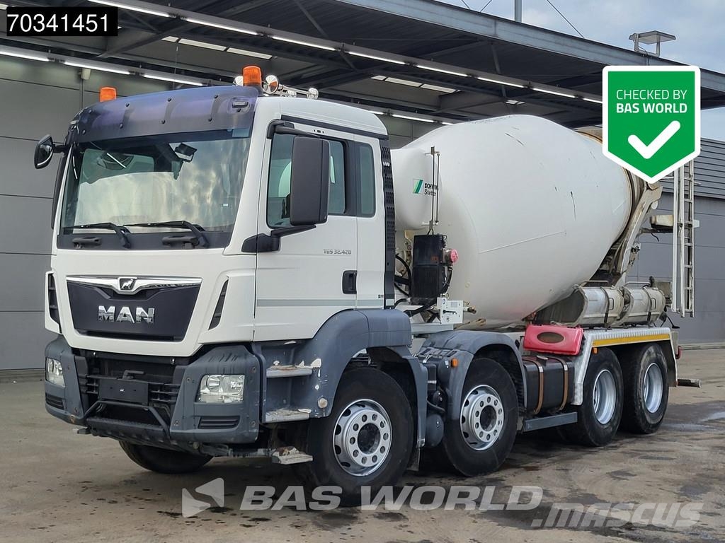 MAN TGS 32.420 8X4 9m3 Stetter AM 9 FHC LL Steel suspe Автобетоновози