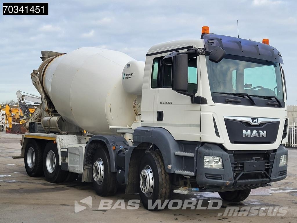 MAN TGS 32.420 8X4 9m3 Stetter AM 9 FHC LL Steel suspe Автобетоновози