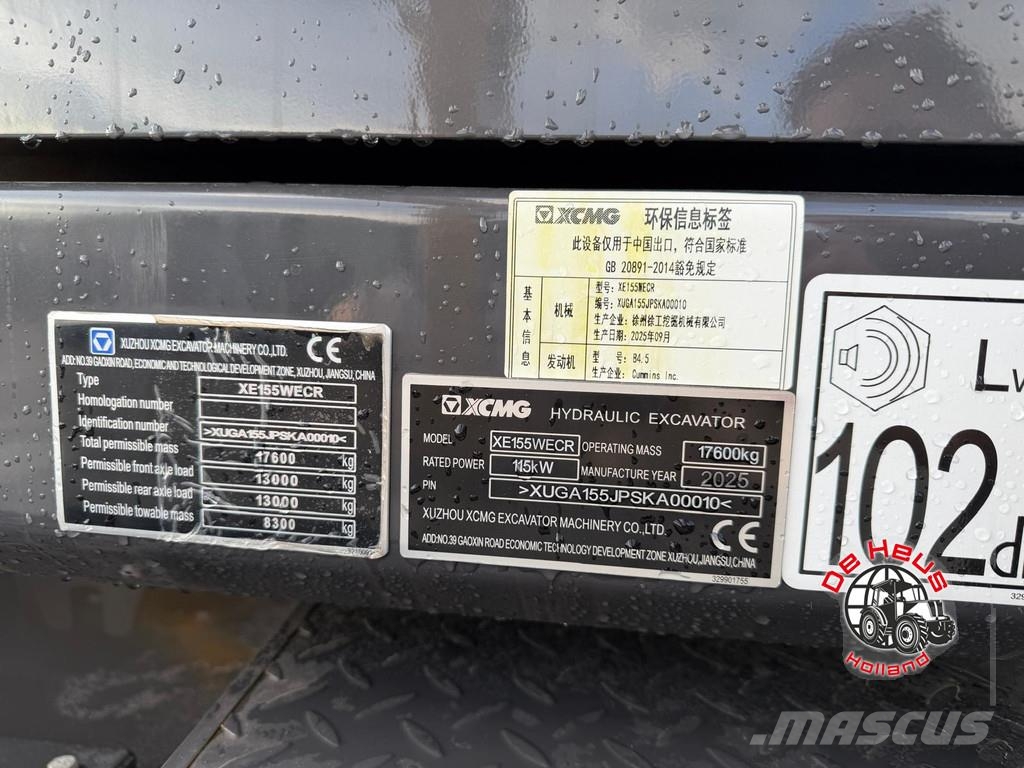 XCMG XE155WECR Excavadoras especiales