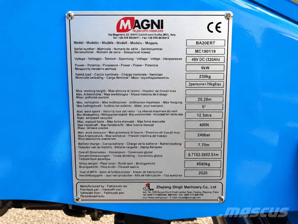 Magni BA20ERT | 2020 رافعات سلة مفصلية