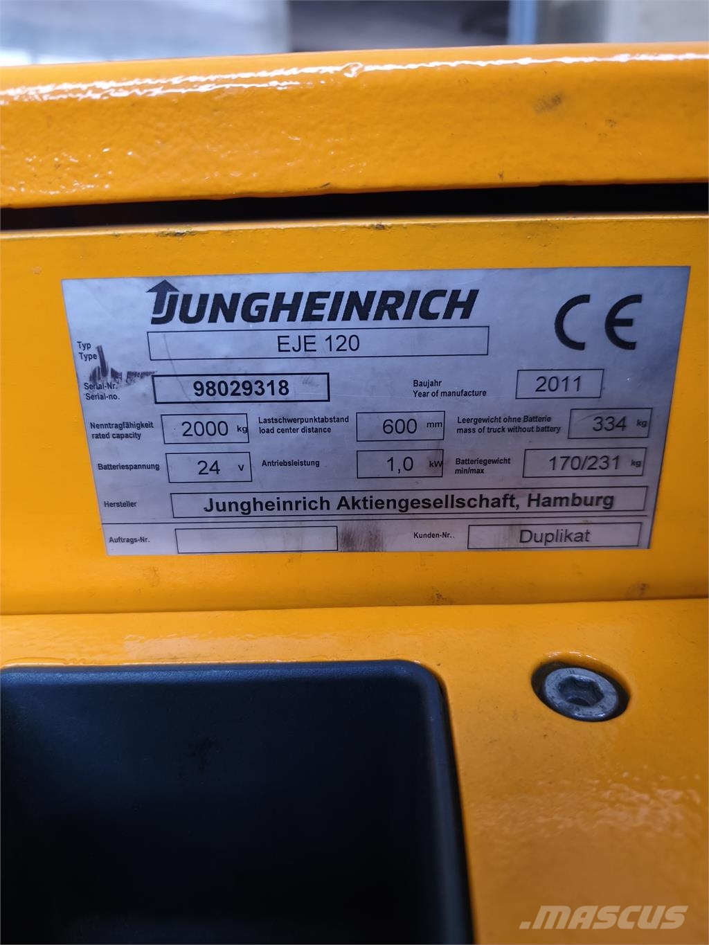 Jungheinrich EJE 120 ウォーキンフォークリフト