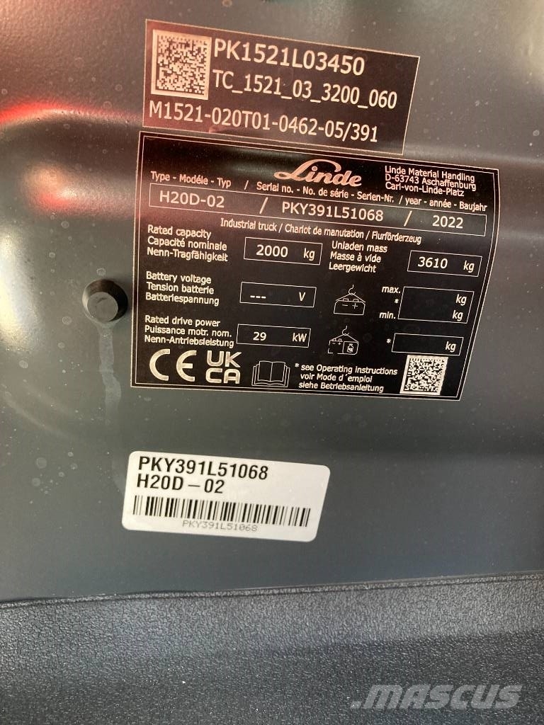 Linde H20D/391 Diesel heftrucks