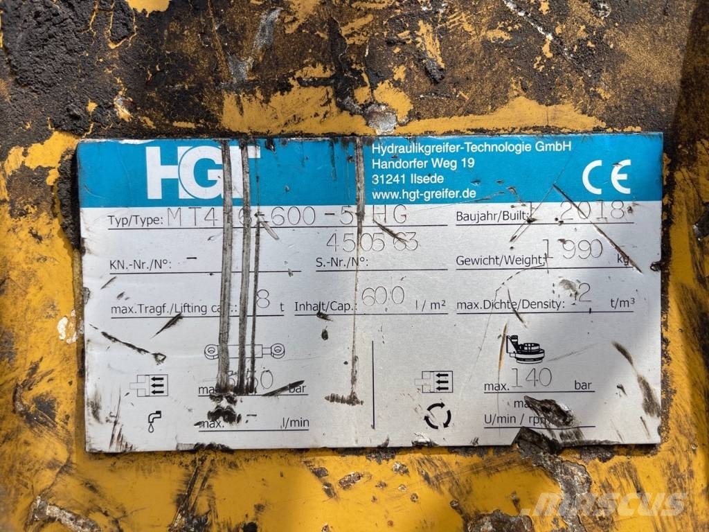 HGT MT4 6-600-5 Orange Peel Grapple 600 liter Chwytaki
