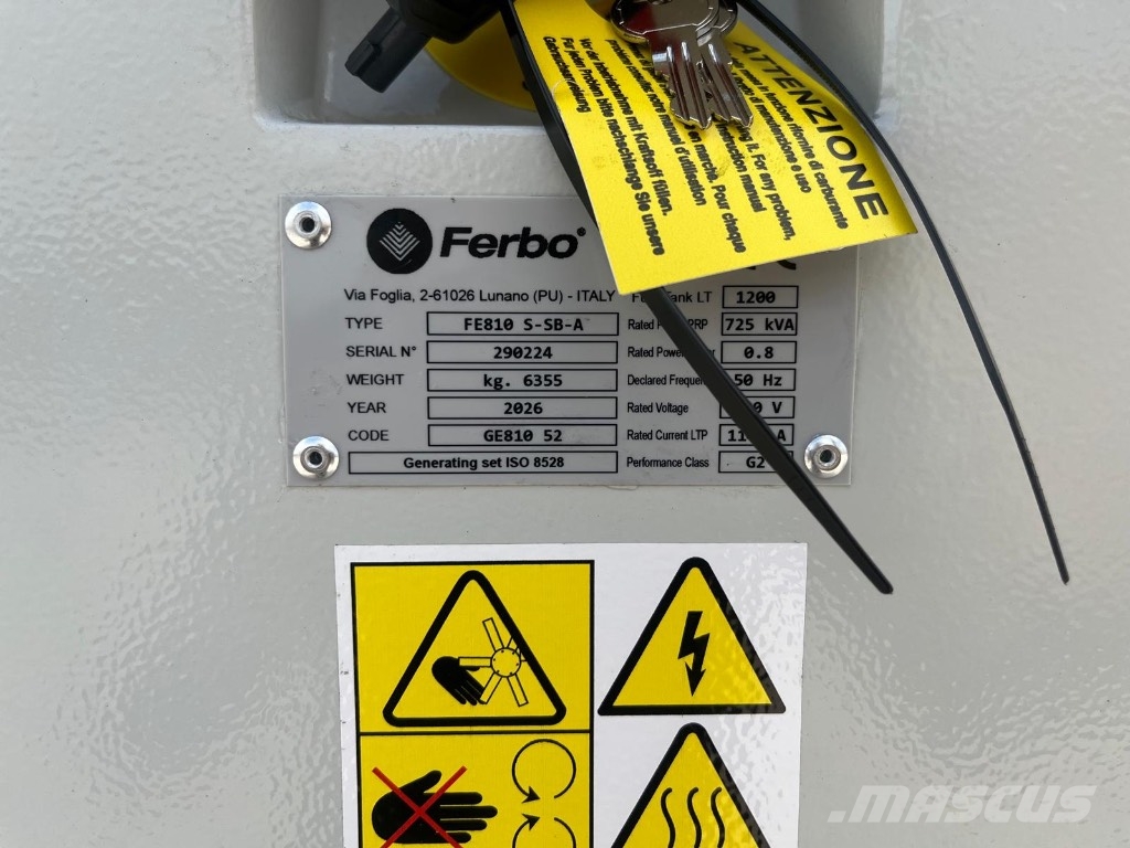 Ferbo FE810-S 725kVA Scania DC16 Diesel Generator Generadores diesel