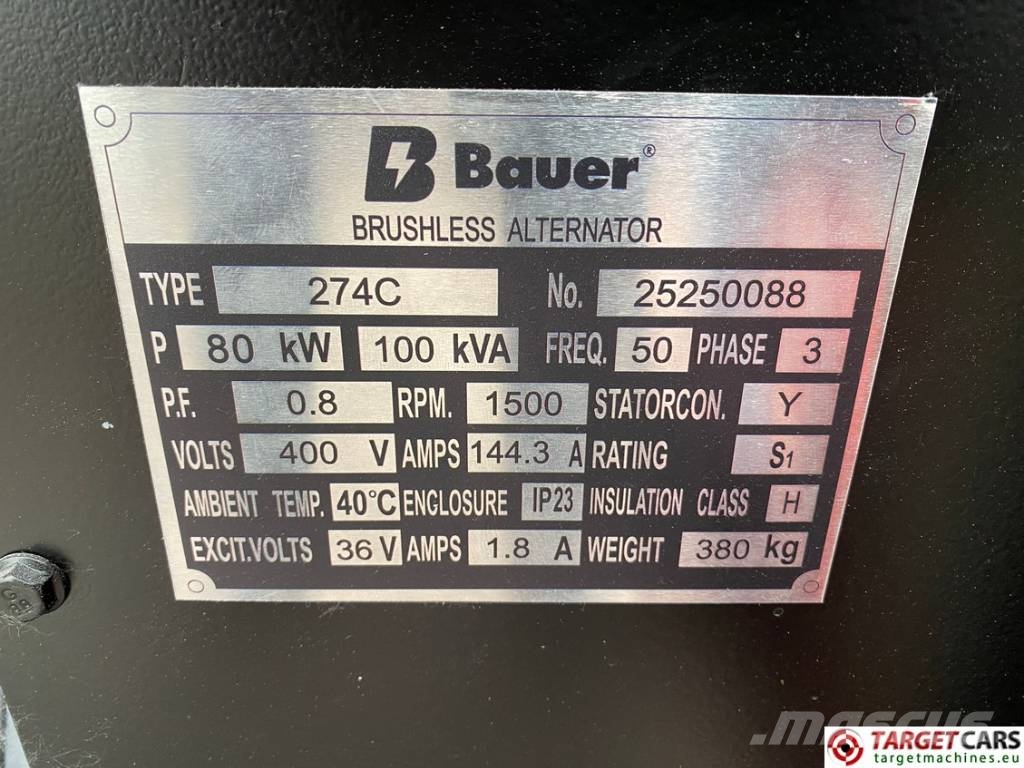 Bauer GFS-80 Diesel 100KVA Generator 400/230V NEW UNUSED مولدات ديزل