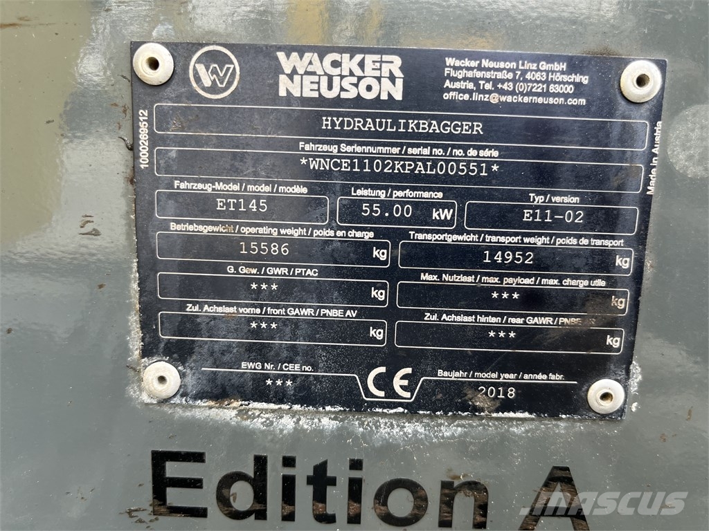 Wacker Neuson ET 145 Telakaivukoneet