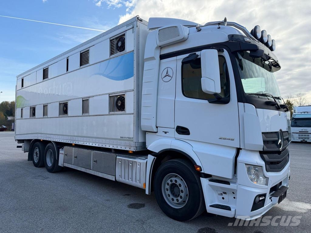 Mercedes-Benz ACTROS 2545 6X2 EURO6 + DOUBLE FLOOR BOX Animal transport trucks