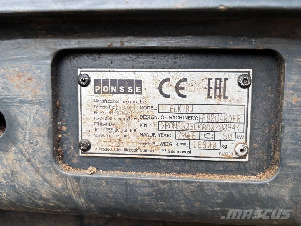 Ponsse ELK 8W Tomruk yükleyici traktörler