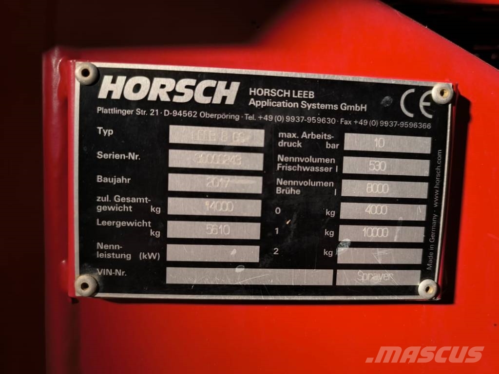 Horsch Leeb 8 GS Haagispritsid
