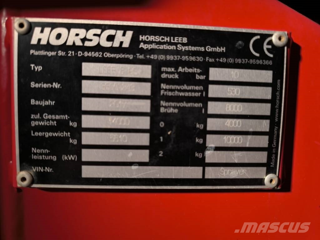Horsch Leeb 8 GS Haagispritsid
