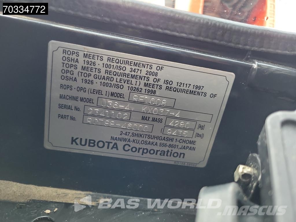 Kubota U36 -4 3 Buckets Minigraafmachines < 7t