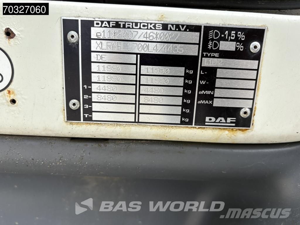DAF LF 230 LF 4X2 12tonner 1500kg Ladebordwand Automat Sunkvežimiai su dengtu kėbulu