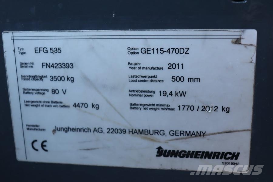 Jungheinrich EFG535 Electric, Lifting Height 4700mm, Freelift 1 Дизельні навантажувачі