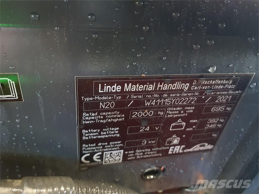 Linde N20 lang Low lift order picker