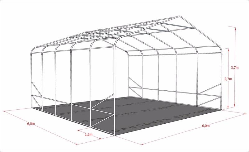 Dancover Storage Shelter PRO 6x6x3,7m PVC Lagerhal Muut koneet
