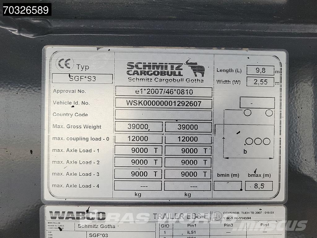 Schmitz Cargobull SGF*S3 3 axles Lift Axle ALU APK 06/27 Kippladerauflieger