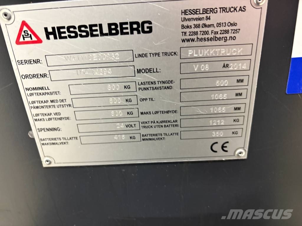 Linde V 08 Montacargas recogepedidos de baja altura