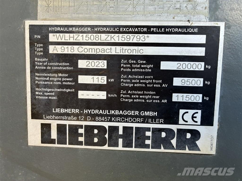 Liebherr A 918 Compact Litronic Pelle sur pneus