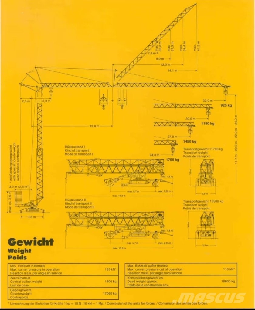 Liebherr 35 K Grúas torre