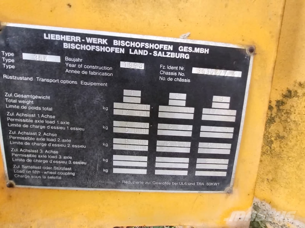 Liebherr 35 K Grúas torre