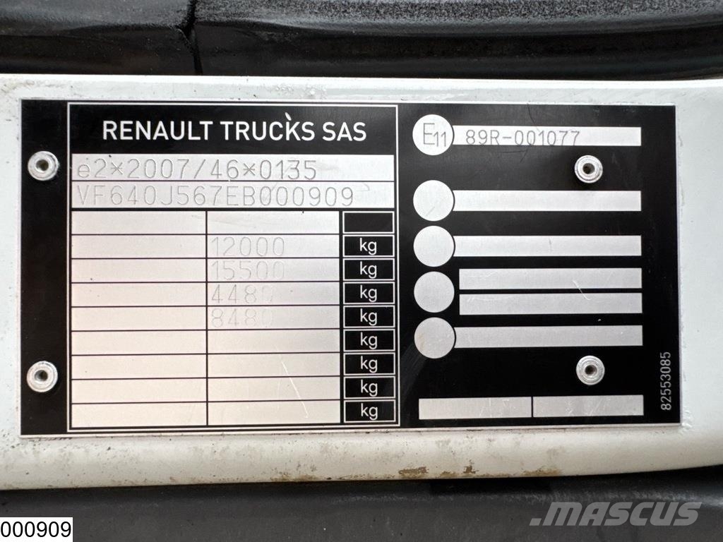 Renault D12 210 EURO 6, Dhollandia Bakwagens met gesloten opbouw
