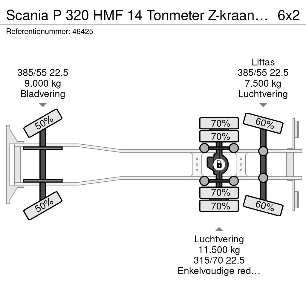 Scania P 320 HMF 14 Tonmeter Z-kraan Just 227.472 km! Pašizgāzējs