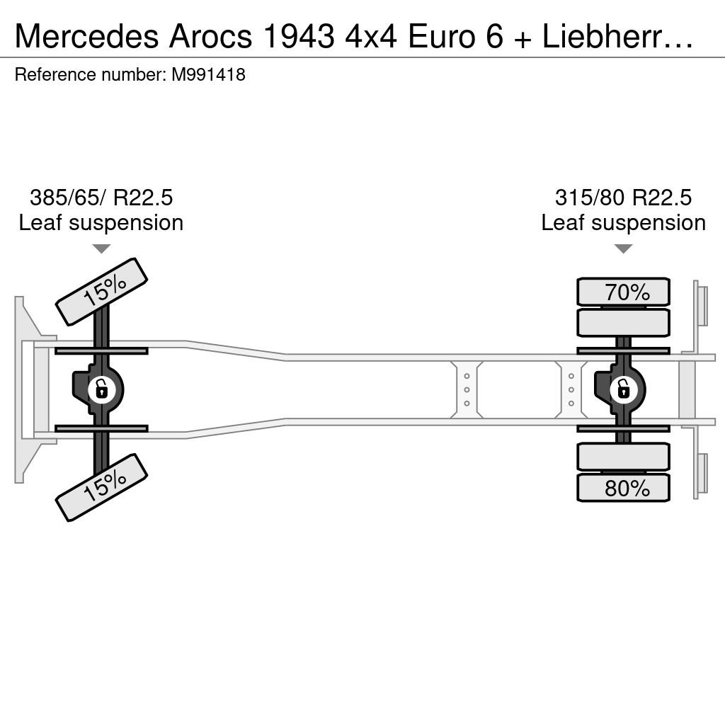 Mercedes-Benz Arocs 1943 4x4 Euro 6 + Liebherr mixer trailer 10 Betonmixers en pompen