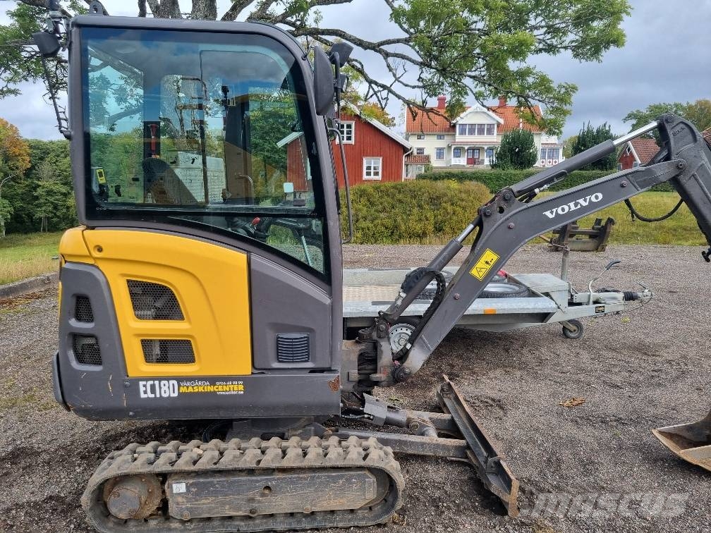 Volvo EC 18 D med släp Mini ekskavatori < 7 t