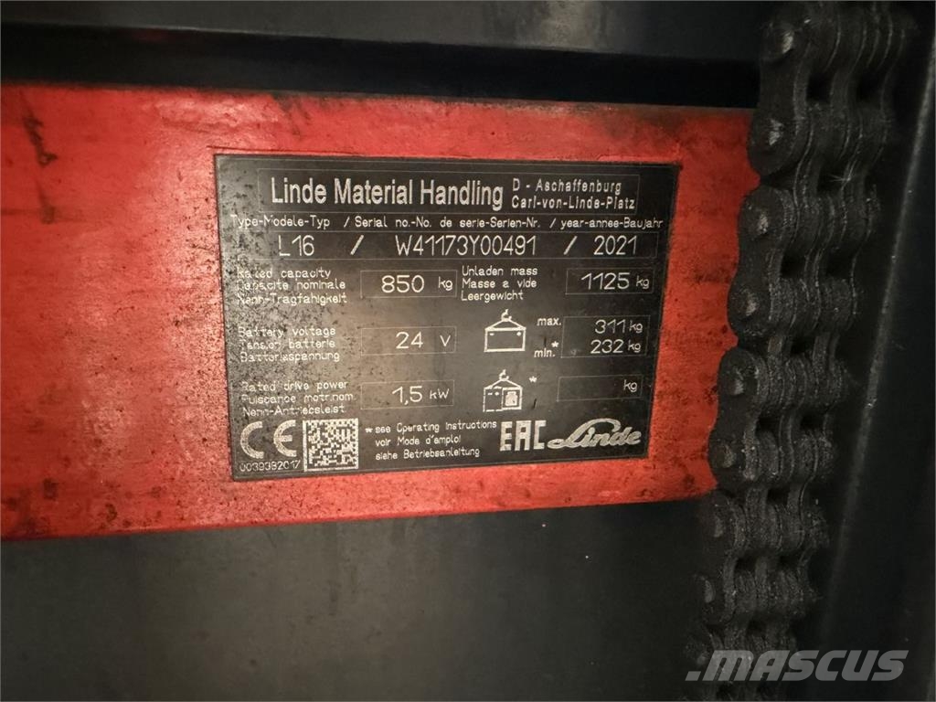 Linde L16i Stand-in stackers