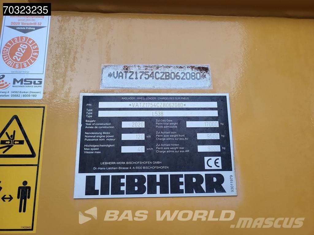 Liebherr L538 Quick Coupler ホイールローダー・タイヤショベル