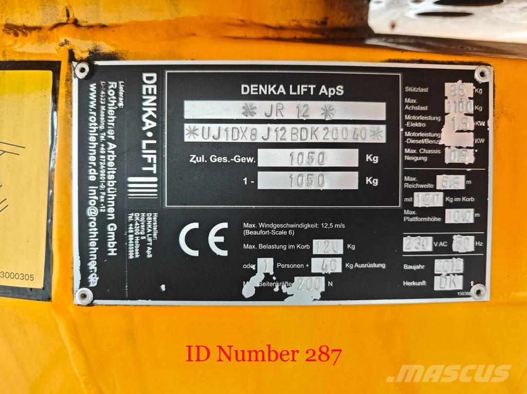 Denka-Lift JR 12 Pótkocsira szerelt emelők és állványok