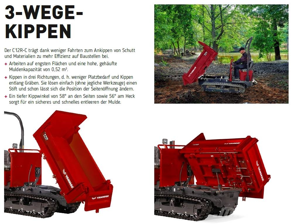 Yanmar Carrier C12R-C 3-Seiten-Kipper Dumper Beltedumpere