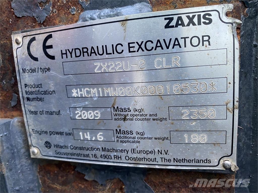 Hitachi ZX22U-2 Bageri točkaši