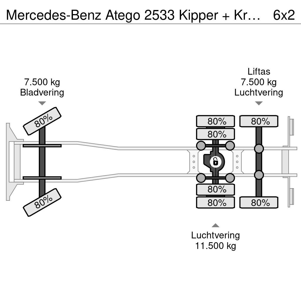 Mercedes-Benz Atego 2533 Kipper + Kran Bonfiglioli 6x2 Rabljeni žerjavi za vsak teren