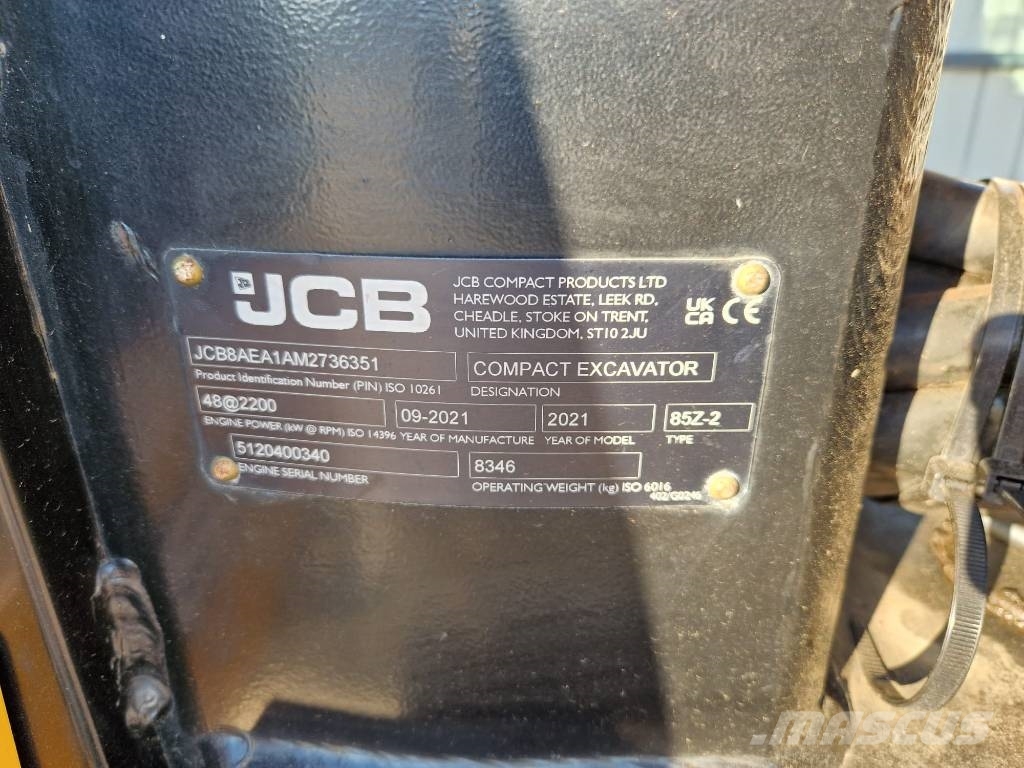JCB 85Z-2 * A/C * 2021r. * 4x buckets * Midi ekskavatörler 7 - 12 t