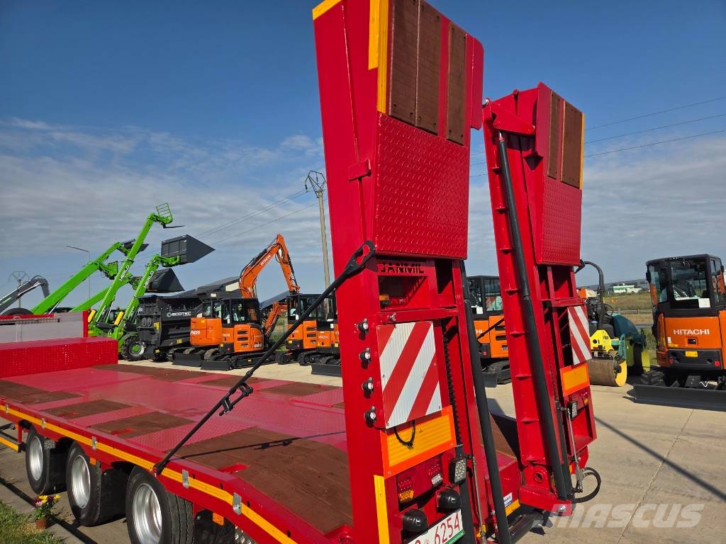 Janmil NNL, FULL OPTION trailer 3 axle, SAF, double ramps نصف مقطورة مسطحة منخفضة