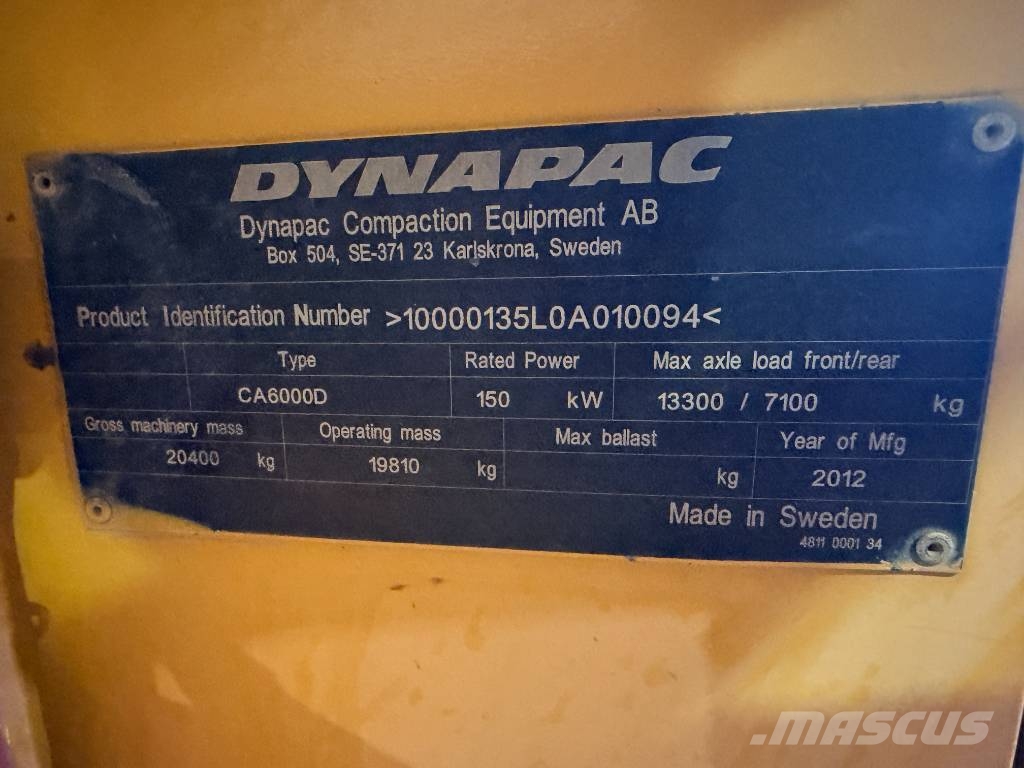 Dynapac CA6000D Enojni valjarji