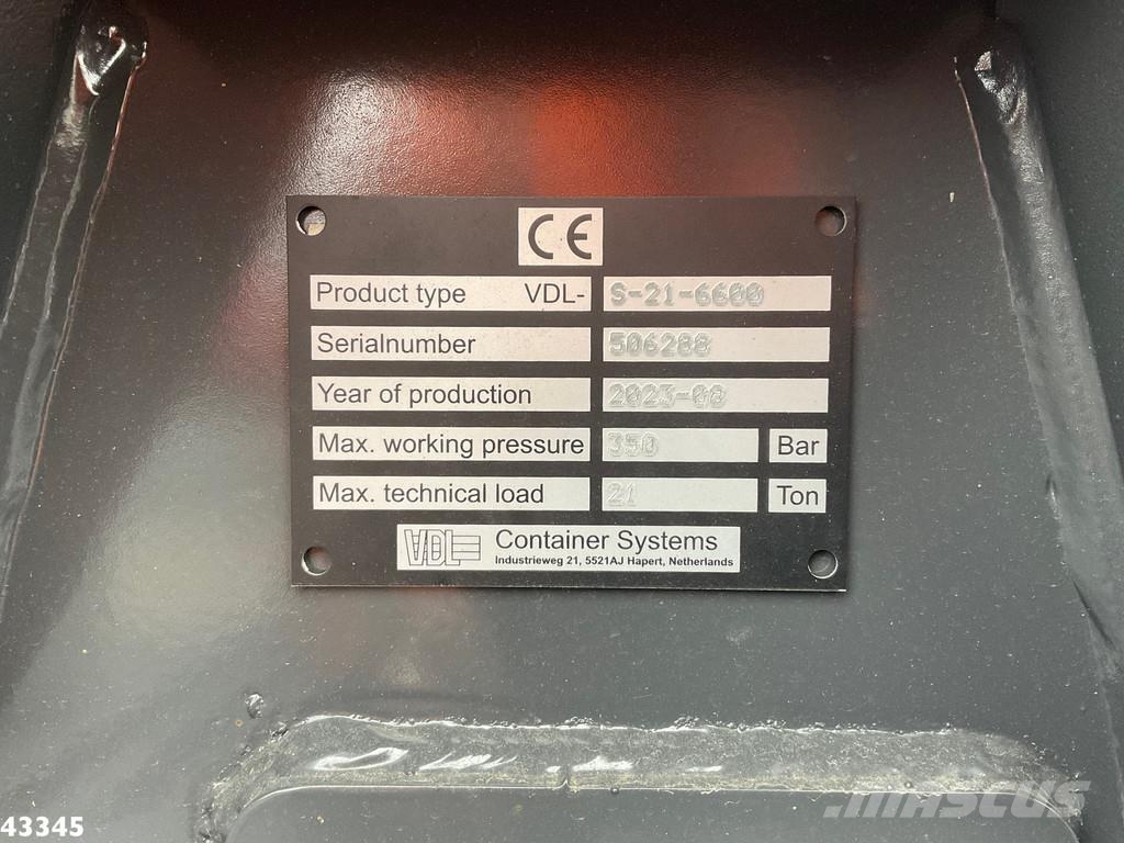 Volvo FM 430 Euro 6 VDL 21 Ton haakarmsysteem Caminhões de estrutura de contêiner